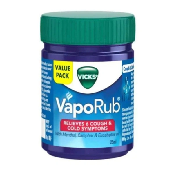 Vicks Vaporub Relieves 6 Cough & Cold Symptoms Size 25ml
