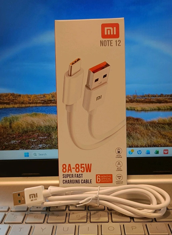 MI 8A-85W Super Fast Type C Charging Cable Box Packing.