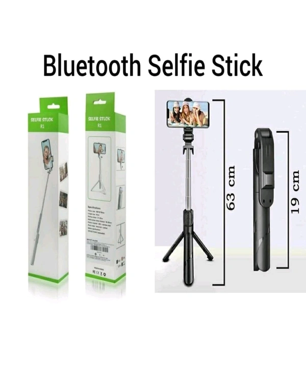 R1 Bluetooth Selfie Stick with Tripod Compatible 63 cm