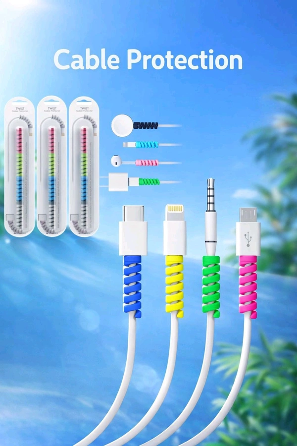 Cable Protector 4 in 1 Pack Multi Colour