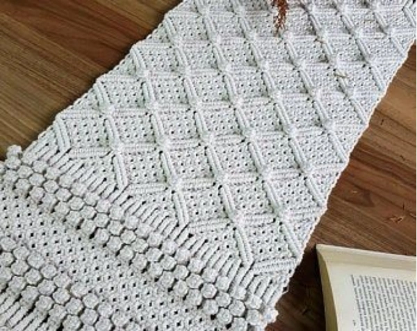 Macrame Table Runner - 14"x65", Natural