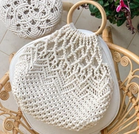 Macrame Shoulder Bag - 45cmx21cm, White