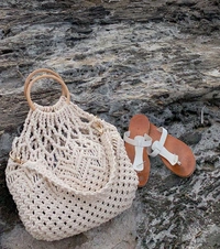 Macrame Shoulder Bag - 45cmx21cm, White