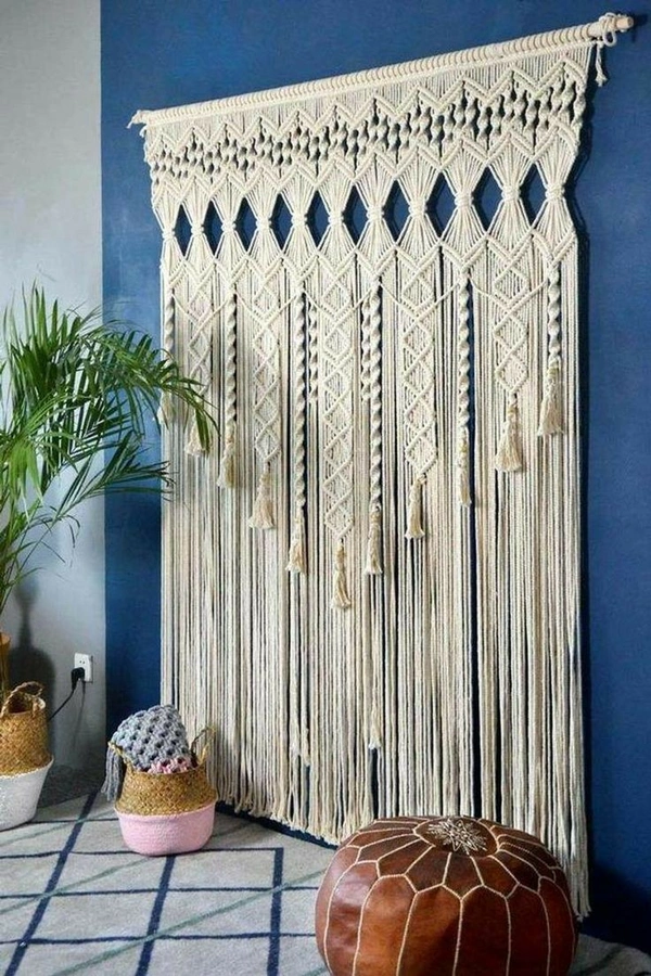 Macrame Curtain - 80"x50", natural
