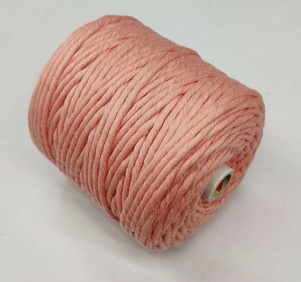 Macrame Cotton Single Strand 4 MM 100 Mtr - 100 mtr, Peach