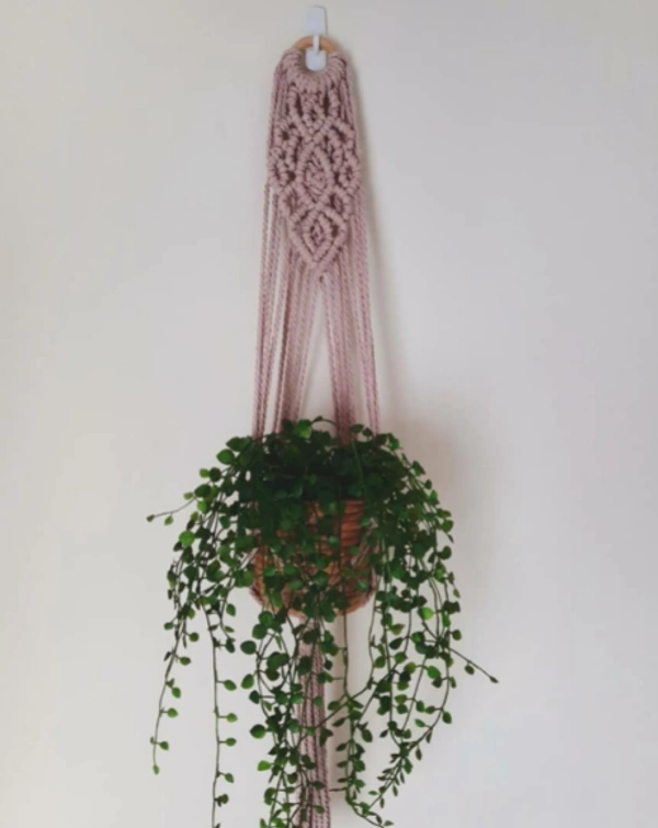Macrame Plant Hanger - 34", Lilac