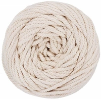 Macrame 3mm Twisted cotton cord 100 Mtr Off white - 100 Mtr, Off White