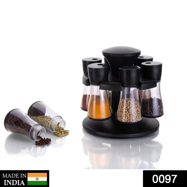 0097 Revolving Plastic Spice Rack Masala Organiser (8 Pcs)