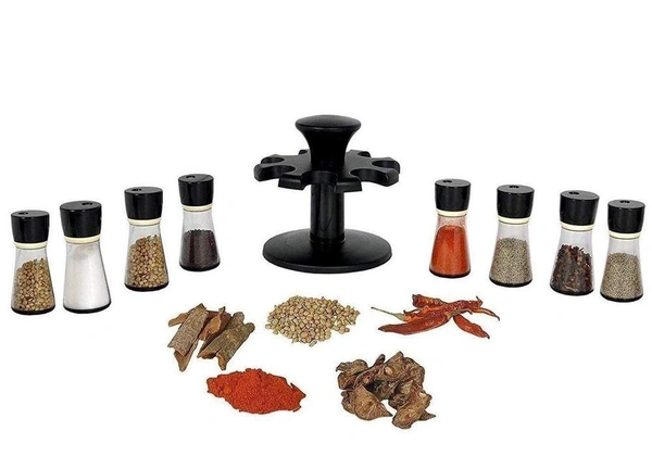 0097 Revolving Plastic Spice Rack Masala Organiser (8 Pcs)