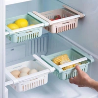 0113 Adjustable Fridge Storage Basket, Fridge Racks Tray Sliding Storage Racks (1Pc)