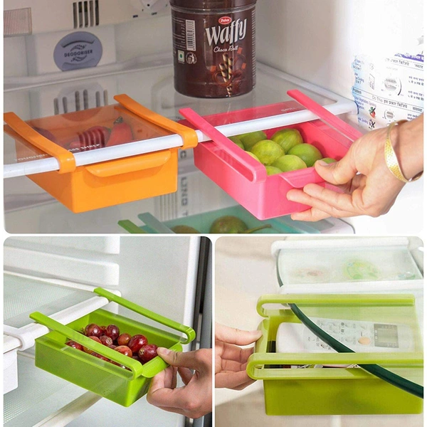 0160 Fridge Space Saver Organizer Slide Storage Racks Shelf (1 pcs)