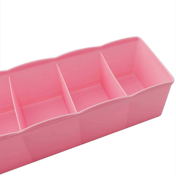0236 5-Compartments Socks/Handkerchief/Underwear Storage Box Socks Drawer Closet Organizer Storage Boxes (pack of 4)