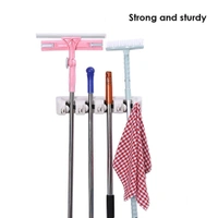 0243 4-Layer Mop and Broom Holder, Garden Tool Organizer, Multipurpose Wall Mounted