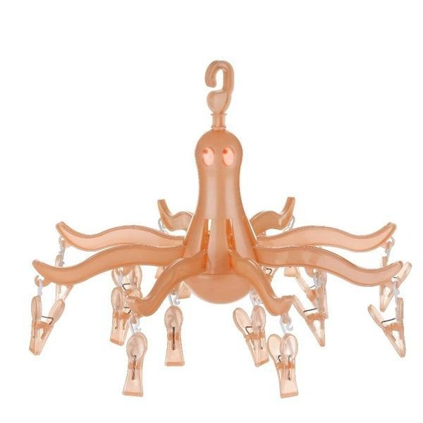 0336 Small Octopus Folding Hanging Dryer Round Folding with 16 Pegs (Multicolor)