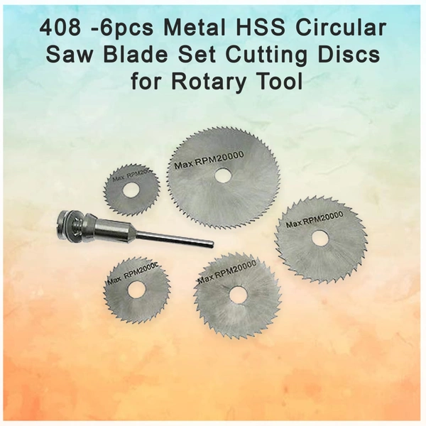0408 -6pcs Metal HSS Circular Saw Blade Set Cutting Discs for Rotary Tool
