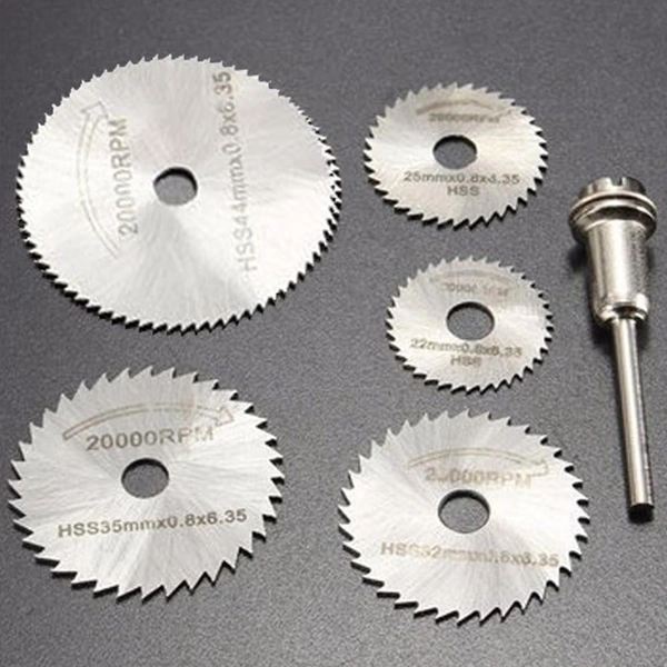 0408 -6pcs Metal HSS Circular Saw Blade Set Cutting Discs for Rotary Tool