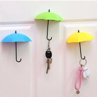 0486_3pcs/set Cute Umbrella Wall Mount Key Holder Wall Hook Hanger Organizer Durable Wall hooks bathroom kitchen Umbrella Wall Hook