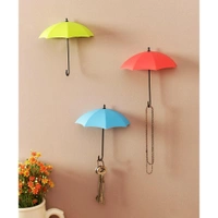 0486_3pcs/set Cute Umbrella Wall Mount Key Holder Wall Hook Hanger Organizer Durable Wall hooks bathroom kitchen Umbrella Wall Hook