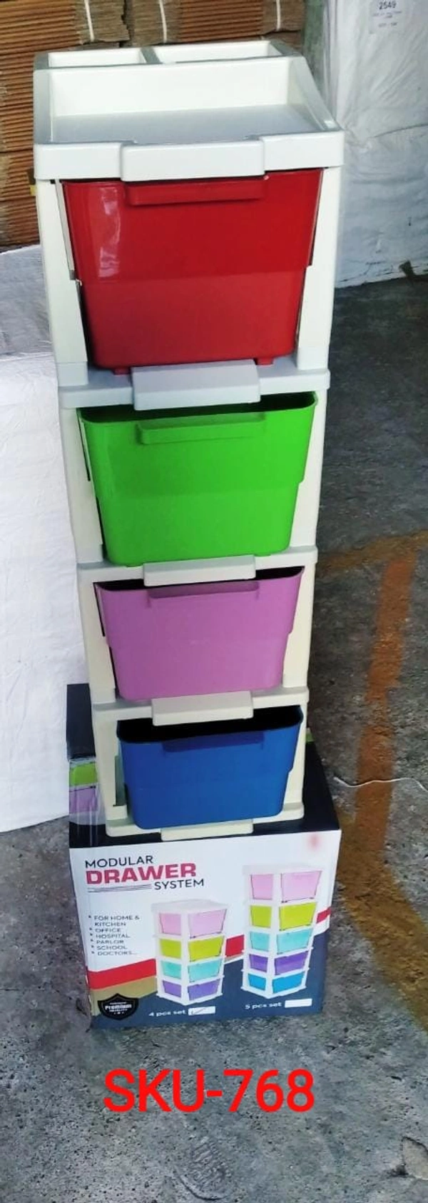 0768 Multipurpose Modular Drawer Organizer Storage Box - 4 Layers