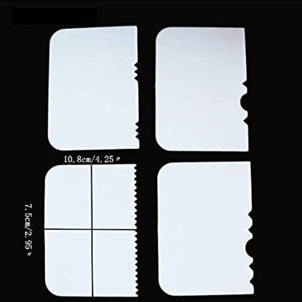 1086 Side Scraper for Cake with Edge Cake Decorating Tools (4 pack)