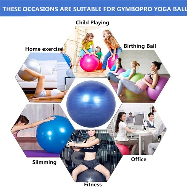1592 Anti-Burst Exercise Heavy Duty Gym Ball (Multicolour) (75Cm) (No Box & No Pump)