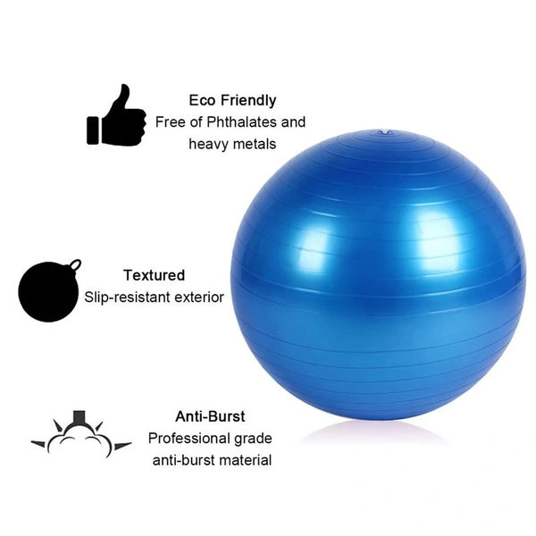 1592 Anti-Burst Exercise Heavy Duty Gym Ball (Multicolour) (75Cm) (No Box & No Pump)