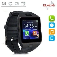 DZ09 Smart Watch Accessories with Camera, Touch Screen, Sim Card & SD Card Support for Smartphones - Black