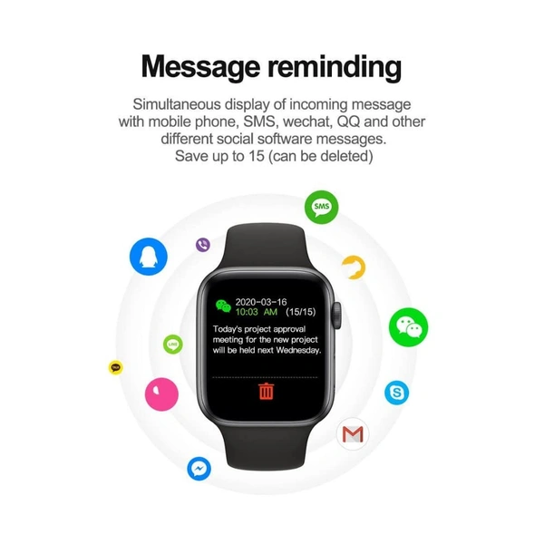 MVS T55 Series Smart-Watch with Fitness Tracker, Step Count, 50+ Wallpapers and More - Black