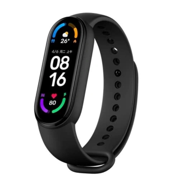 MVS M6 Smart Band Wireless Sweatproof Fitness Band| Blood Pressure| Heart Rate Sensor All Android Device Strap Material : Rubber - Black