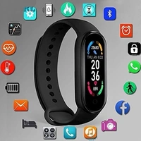 MVS M6 Smart Band Wireless Sweatproof Fitness Band| Blood Pressure| Heart Rate Sensor All Android Device Strap Material : Rubber - Black