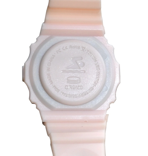 MVS Fashionable Octagon Digital Unisex Watch with Large Digits - Peach