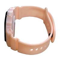 MVS Fashionable Octagon Digital Unisex Watch with Large Digits - Peach