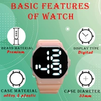 MVS Fashionable Octagon Digital Unisex Watch with Large Digits - Peach