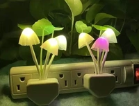MVS Auto Dimmer Color Change Mushroom Flowers Night Lamp (Pack of 2) - Multicolor, Free