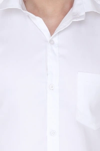 MVS Men's Cotton Blend | Regular Fit | Solid Plain Colors | Formal Shirt | Full Sleeve - White, XL