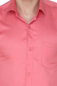 MVS Men's Cotton Blend | Regular Fit | Solid Plain Colors | Formal Shirt | Full Sleeve - Pink, M