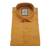Men's Cotton Blend | Regular Fit | Plain & Printed | Formal Shirt | (Pack of 2 ) - Yellow, M