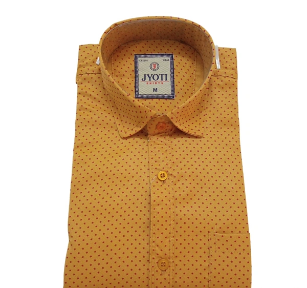 Men's Cotton Blend | Regular Fit | Plain & Printed | Formal Shirt | (Pack of 2 ) - Yellow, M