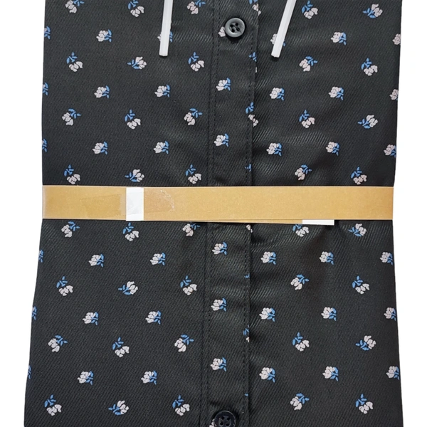 Men's Cotton Blend | Regular Fit | Plain & Printed | Formal Shirt | (Pack of 2 ) - Black, L