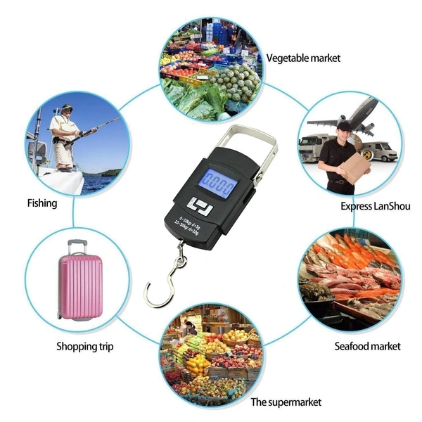 MVS 50 kg scale- Portable Weighing Scale machine - Black, Standard