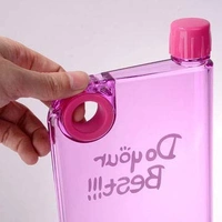 MVS DO YOUR BEST Water Bottle Sport Outdoors Notebook Creative Plastic A5 Memo 380 ml Bottle-Pink - Pink, Free