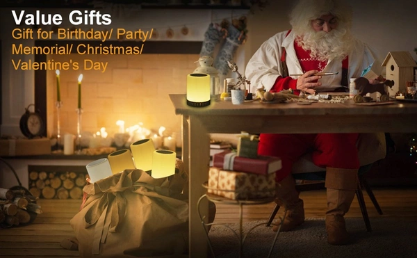 MVS Wireless Speaker With Smart Touch Function 5 W Bluetooth Speaker/ Touch Lamp. - White, Standard