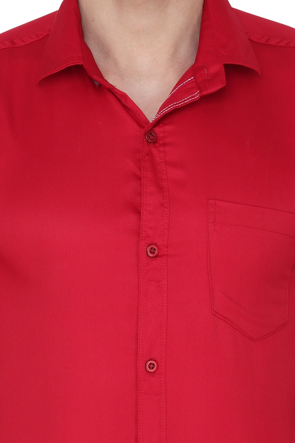 MVS Men's Cotton Blend | Regular Fit | Solid Plain Colors | Formal Shirt | Full Sleeve - Maroon, XL