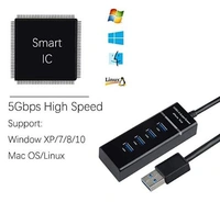 4 Slot USB Hub Compatible With Mouse, Keyboards, Laptops, Printers - Black, Free