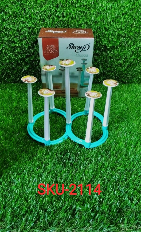 2114 Movable Folding Design Glass Stand/Holder for 6 Glasses
