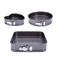 2126 Cake Mould Pan Set Baking Tray Removable Cake Mould Black (3 Pack)
