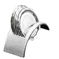 2212 Round Self Designed Table Tea Coaster Set - 5 Pcs