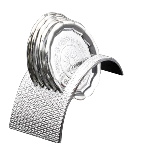 2212 Round Self Designed Table Tea Coaster Set - 5 Pcs