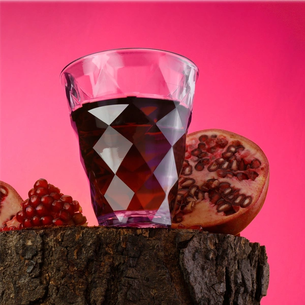 2342 Heavy unbreakable Stylish Diamond look fully Transparent Plastic Glasses Set 260ml (6pcs)