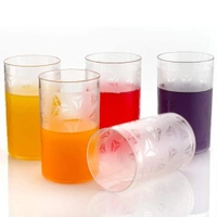 2347 Unbreakable Plastic Diamond Design Drinking Glass (Pack of 6) (Brown Box Pack)